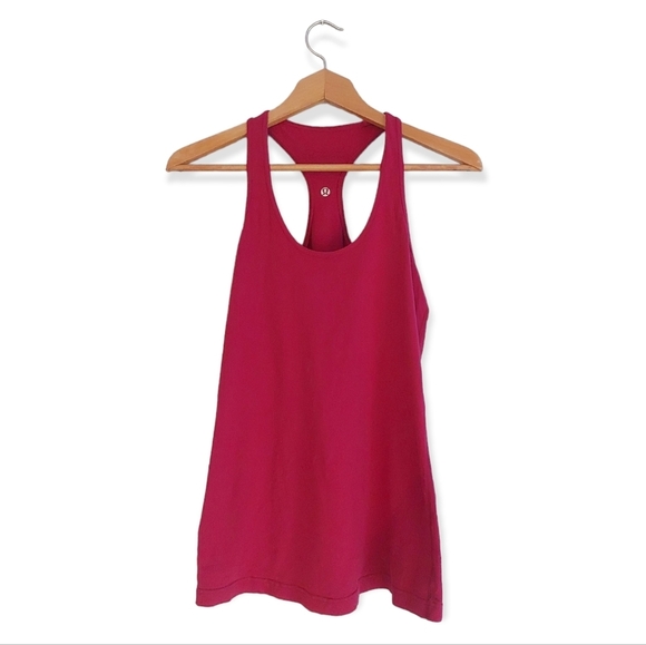 𝅺Lululemon Racerback Cranberry Red Fushia Tank Top Medium 8 - Picture 3 of 8